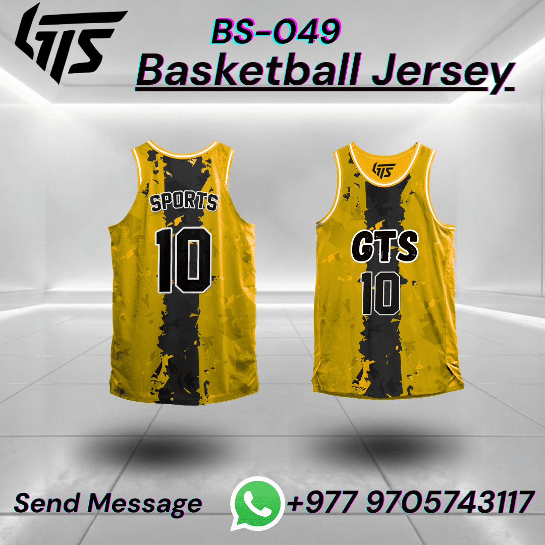 Yellow balck basketball jersey design